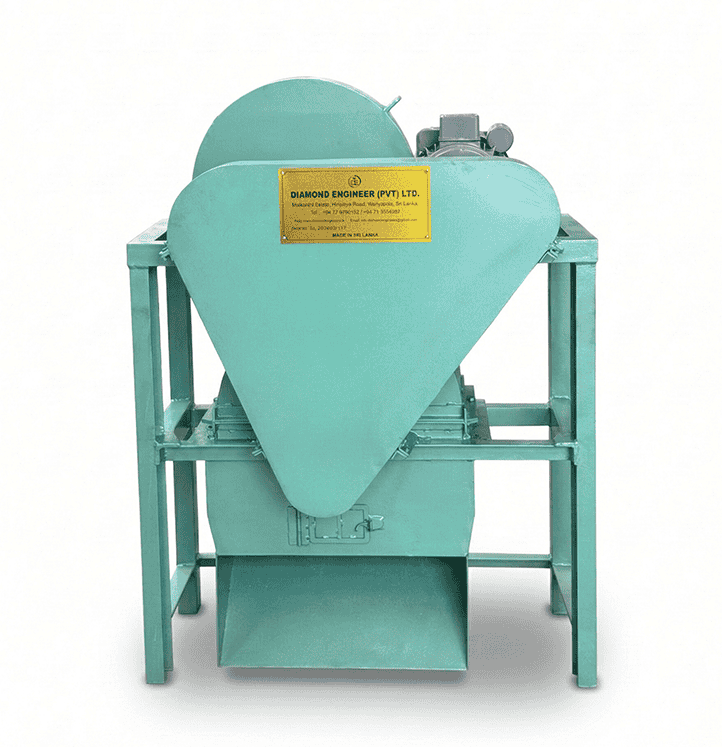 Coconut Husk Chipping Single Machine for coconut fiber and coco peat production – industrial coconut husk processing machine manufactured by Diamond Engineers Sri Lanka