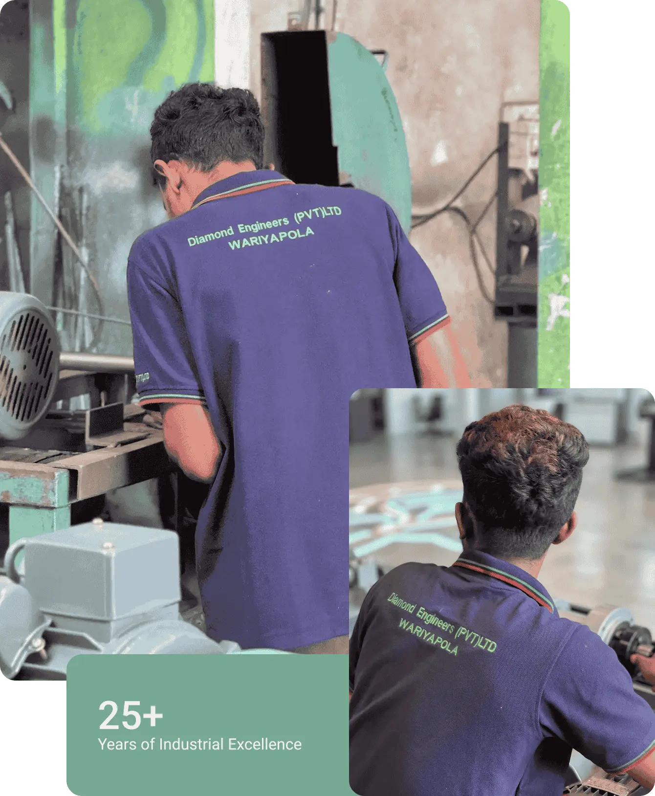 Diamond Engineers technician operating industrial machinery in Wariyapola Kurunegala Sri Lanka