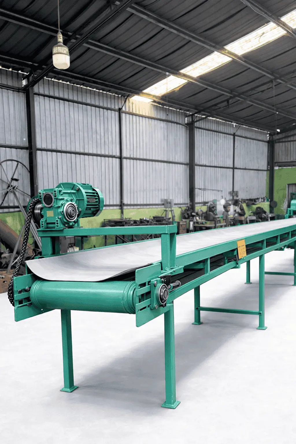 Industrial Conveyor Belt Machine used for coconut processing and coco peat production manufactured by Diamond Engineers Sri Lanka